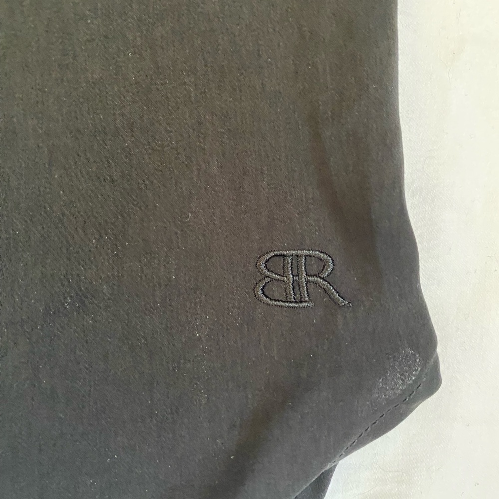 Banana Republic Black Long Sleeve Split Neck Collar Minimalist Blouse LG Witchy - Picture 14 of 16